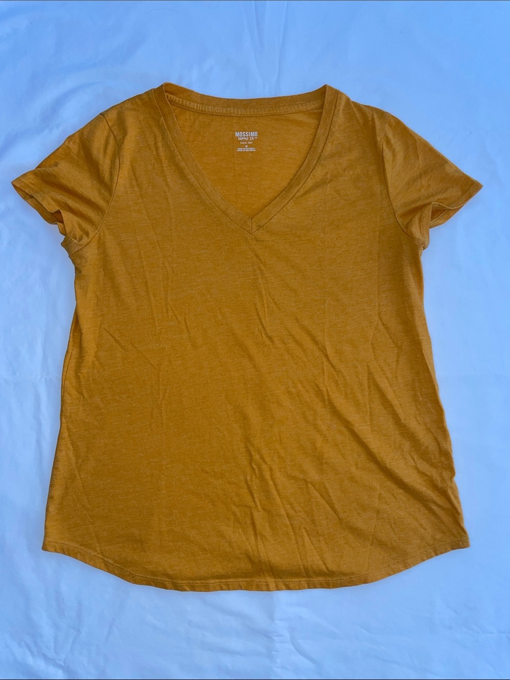 Mossimo Supply Co. Short-Sleeve V-Neck Tee in Mustard Yellow